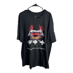Hanes Men’s Metallica Black Master of Puppets Graphic T-Shirt Size 2X Unisex